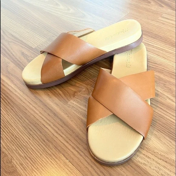 MADEWELL The Louisa Crisscross Slide In English Saddle - Picture 8 of 16